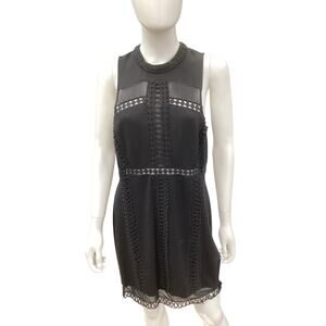 NWT Free People Dress Womens SZ L Sleeveless Back Zipper PeekABoo Cut Outs Black